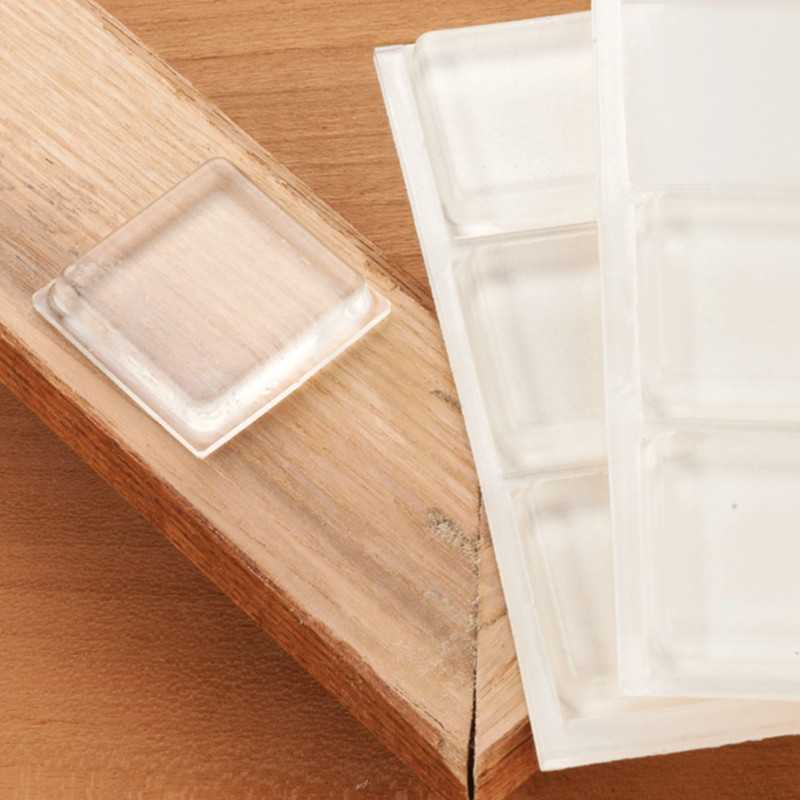 Door and Drawer Bumper - Clear - 1" Square x .180" - 10 Piece